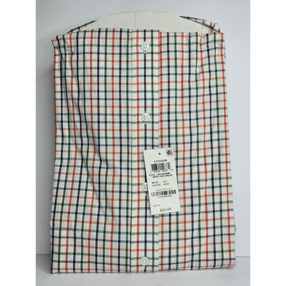 Club Room Men's Regular-Fit Plaid Button Down Shirt SZ: 16/16.5 32/33 LG NWT - Picture 2 of 5